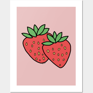 Double Strawberries Posters and Art